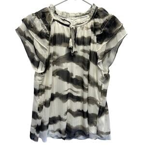 Haver + Blair Women Cap Sleeve GORGEOUS Lined Blouse Watercolor Y2K‎